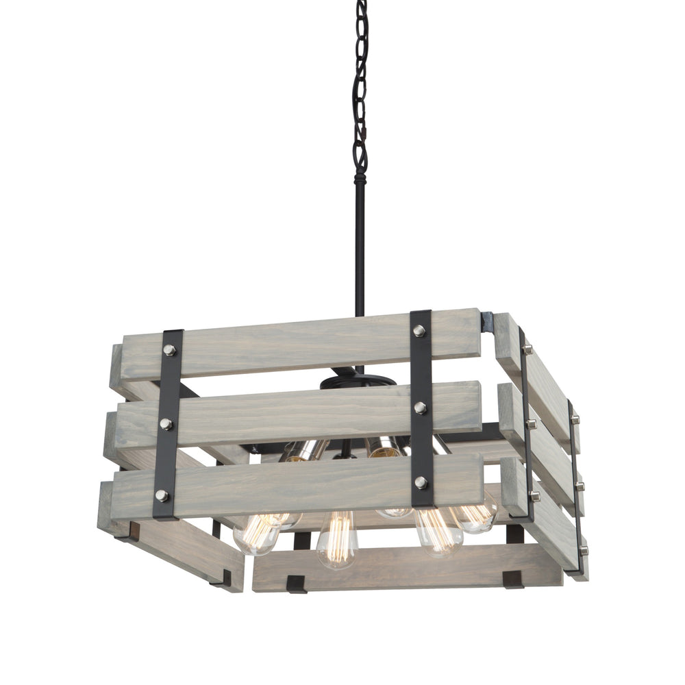 Barnyard AC11496BW Chandelier in Beach Wood