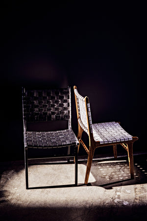 Dede Dining Chair, Leather, Black