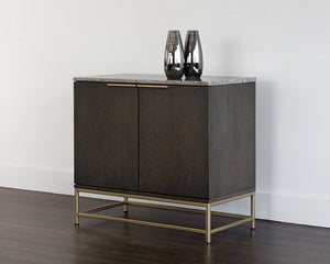 Rebel Sideboard - Gold - Light Grey Marble / Charcoal Grey