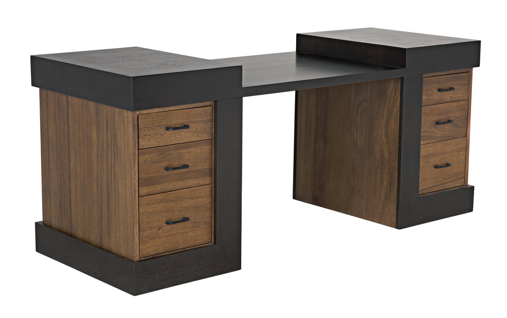 Bentley Dark Walnut and Ebony Executive Desk