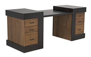 Bentley Dark Walnut and Ebony Executive Desk