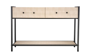 Cassius Faux Shagreen 2-Drawer Console, Taupe