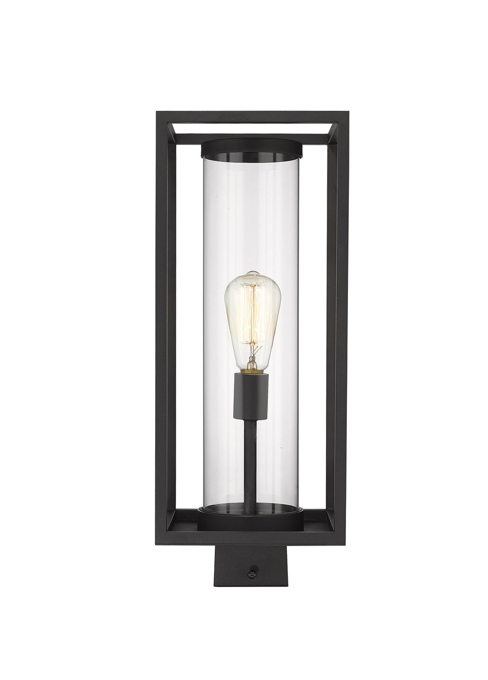 Dunbroch 1 Light Outdoor Post Mount Fixture in Black Finish