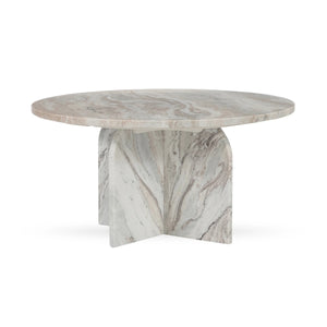 Reilly Marble Round Coffee Table in Rusty Gray