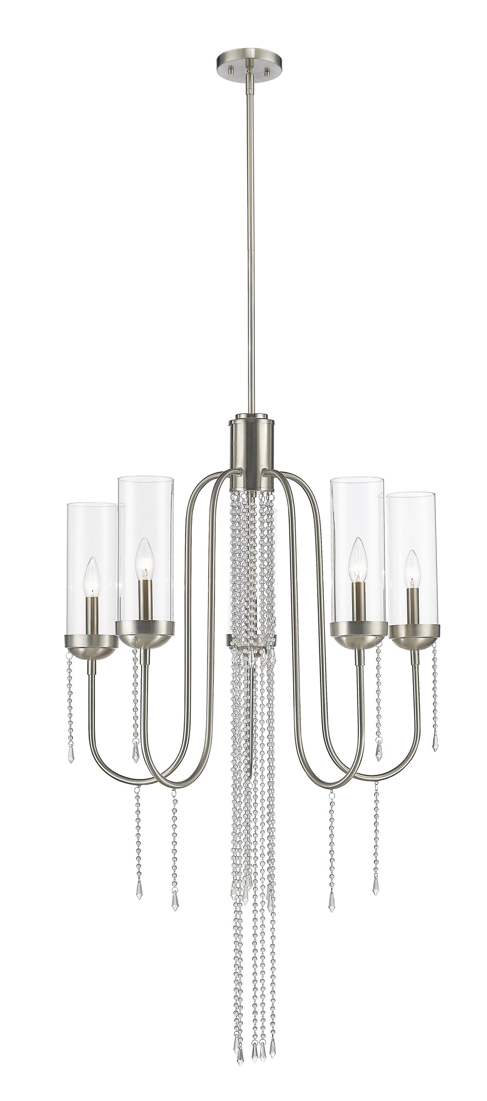 Siena 5 Light Chandelier in Brushed Nickel Finish