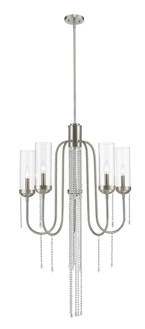 Siena 5 Light Chandelier in Brushed Nickel Finish