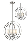 Ashling 4 Light Pendant in Brushed Nickel Finish