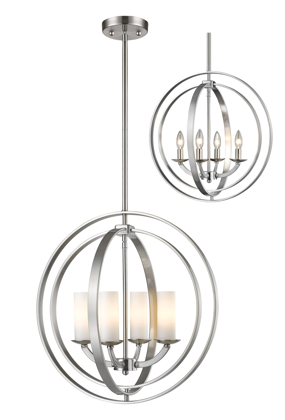 Ashling 4 Light Pendant in Brushed Nickel Finish