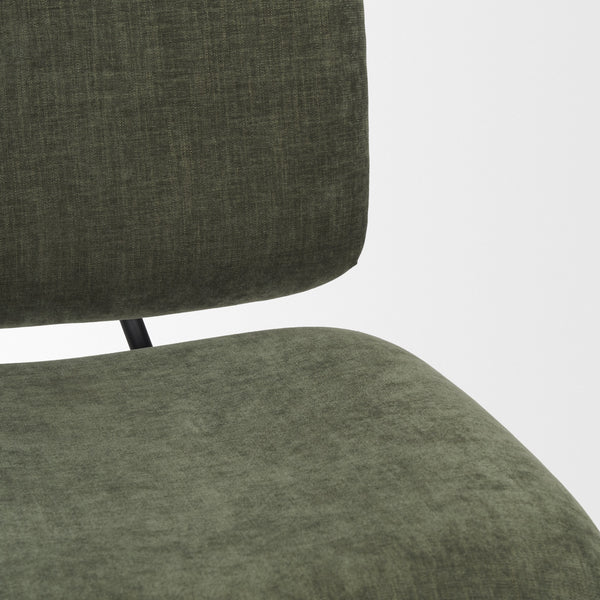 Nora Forest Green Fabric w/ Matte Black Metal Legs Accent Chair