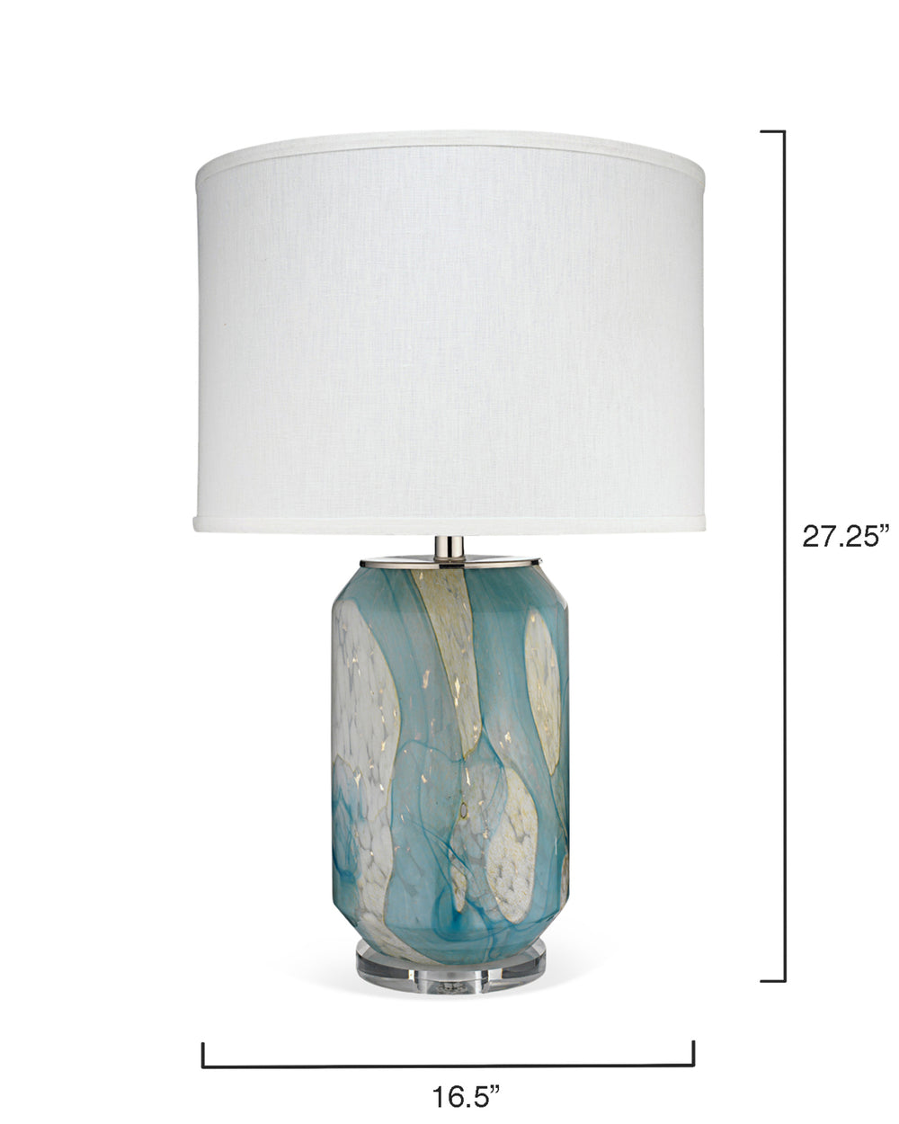Helen Blown Glass Table Lamp with Linen Shade