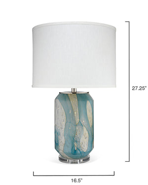 Helen Blown Glass Table Lamp with Linen Shade