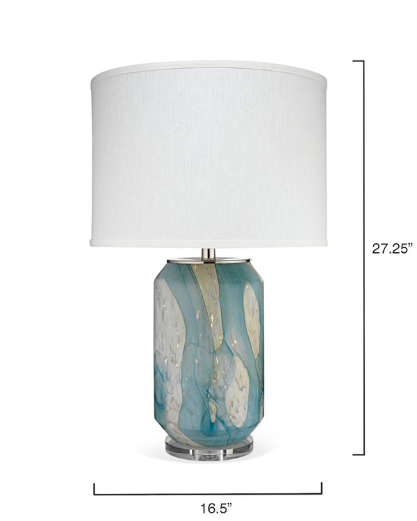Helen Blown Glass Table Lamp with Linen Shade