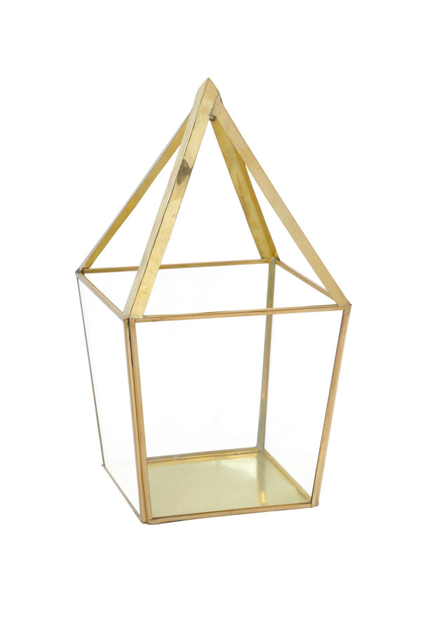 Brass & Glass Lantern Large