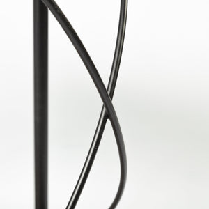 Marlon Black Metal Frame Two Tier Shelves w/Stemware holder Bar Cart