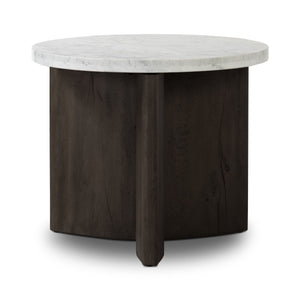 Toli End Table - Italian White Marble