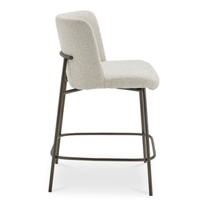 Early Beige Counter Stool with Blackened Bronze Frame