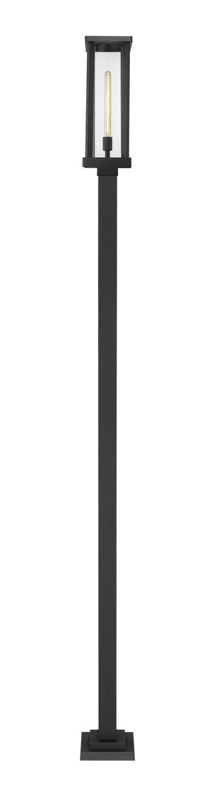 Glenwood 1 Light Outdoor Post Mounted Fixture in Black Finish