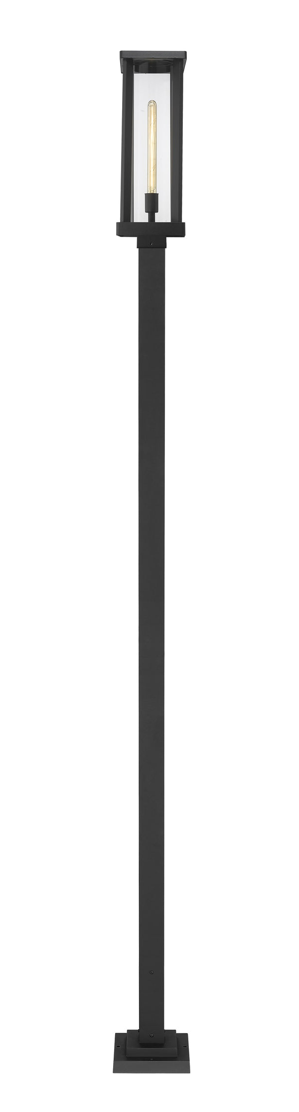 Glenwood 1 Light Outdoor Post Mounted Fixture in Black Finish