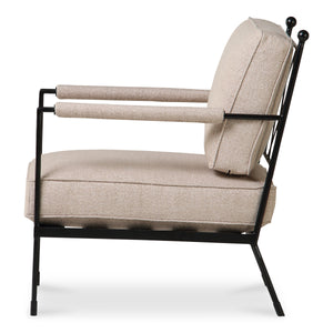 Vecchia Accent Chair Beige with Iron Frame