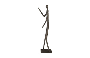 Abstract Figure on Metal Base, Bronze Finish, Elbow Bent