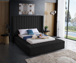 Joanne King Bed In Black Velvet