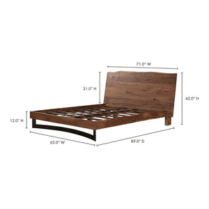 Moe's Bent Queen Size Bed in Natural Acacia