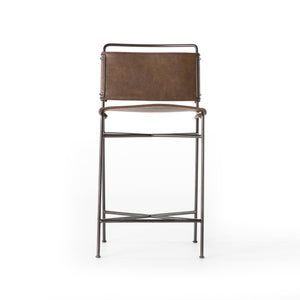 Wharton Stool In Distressed Brown In Counter