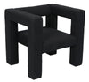 Felix Mixed Lumber Frame Chair in Black Cotton