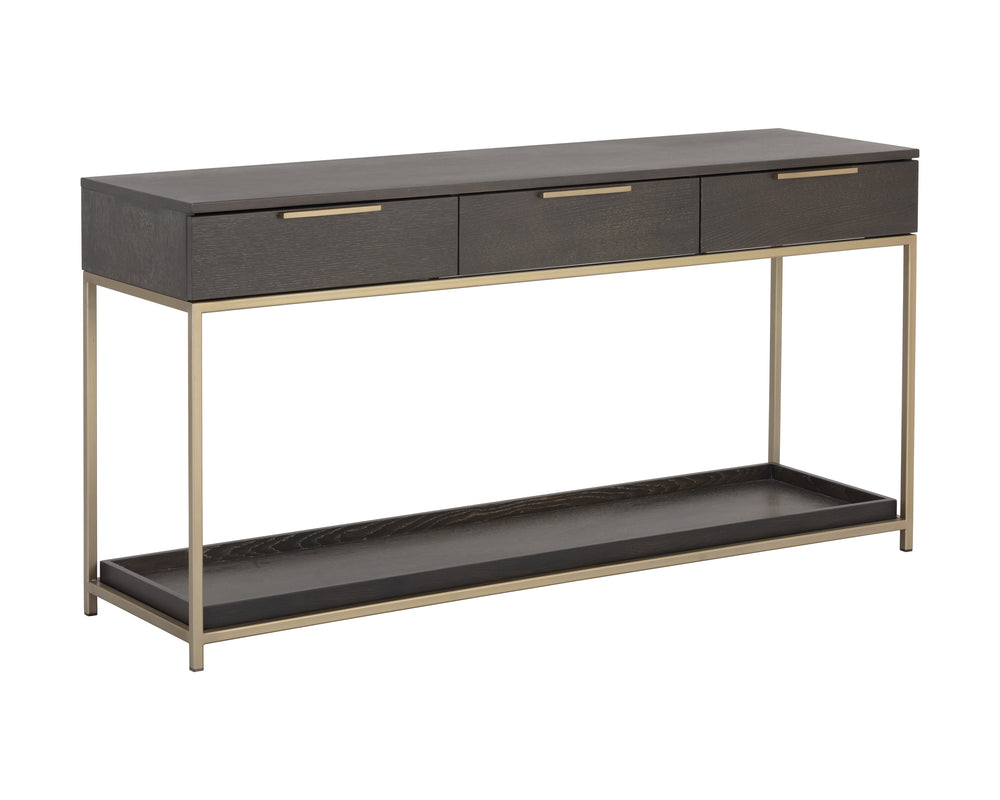Rebel Console Table With Drawers - Gold - Charcoal Grey