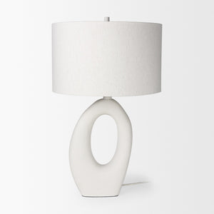 Tao 20.0L x 20.0W x 33.0H Cream Base W/White Shade Table Lamp