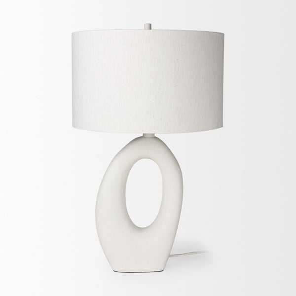 Tao 20.0L x 20.0W x 33.0H Cream Base W/White Shade Table Lamp