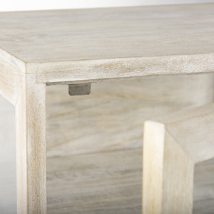 Arelius 20L x 18W x 26H White Wood W/ Gold Metal Frame End/Side Table