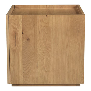 Plank Nightstand in Natural Oak with Storage Cabinet