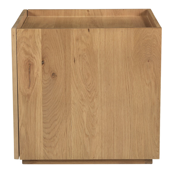 Plank Nightstand in Natural Oak with Storage Cabinet