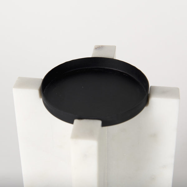 Sophia 5.5"L x 3.5"W x 10.5"H Marble Candle Holder Large