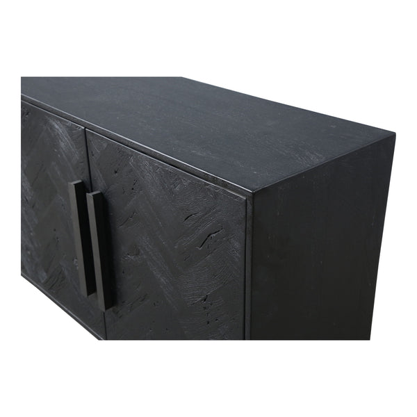 Moe's Fishbone Sideboard in Black Mango Wood