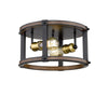 Kirkland 2 Light Flush Mount in Rustic Mahogany Finish