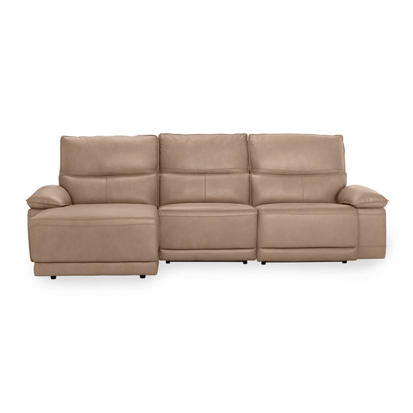 Branford Leather Power Recliner Sectional with LAF Chaise