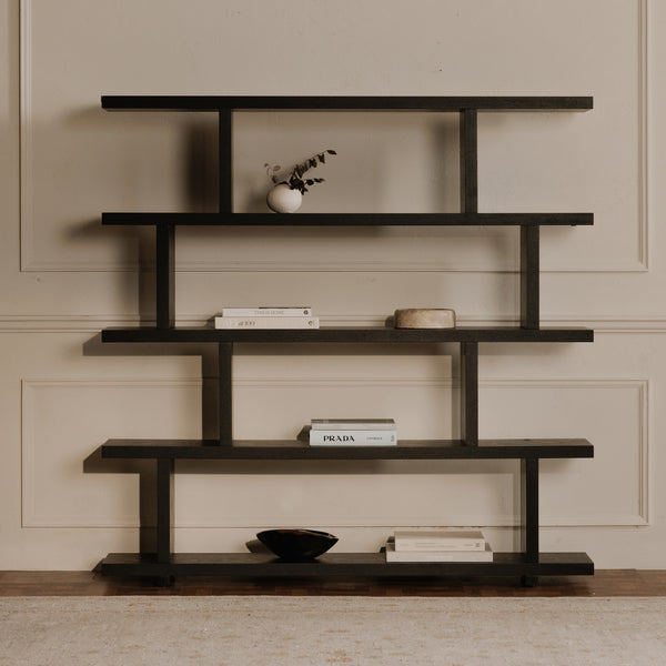 Miri Large Black Shelf - Mid-Century Modern Design