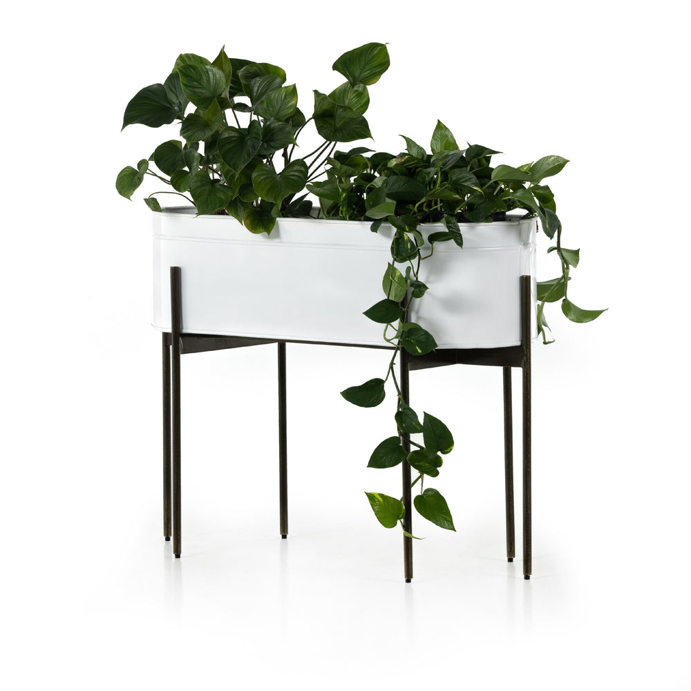 Jed Large Planter In White High Gloss