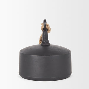Quincy Large Matte Black Metal Decorative Bell Object