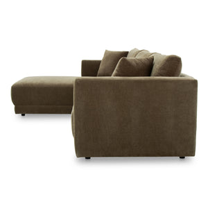 Moe's Bryn Sectional Left Green with Eco Materials
