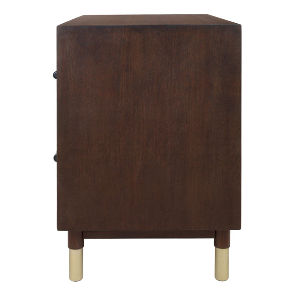 Callan KD Nightstand/Side Table 2 Drawers, Dark Walnut