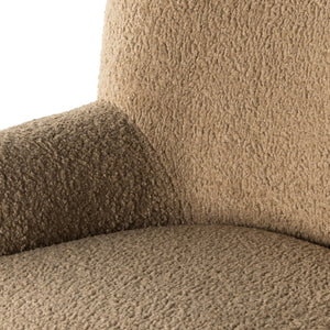 Kadon Swivel Chair In Sheepskin Camel