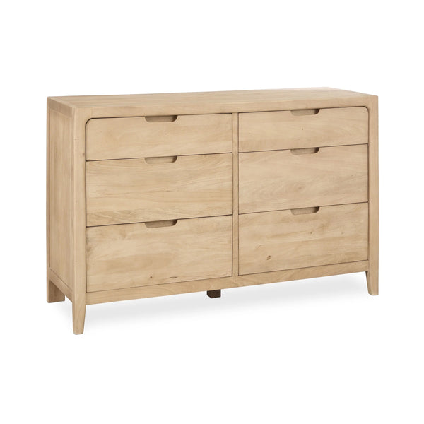 Laguna Solid Wood 6-Drawer Dresser in Natural Maple