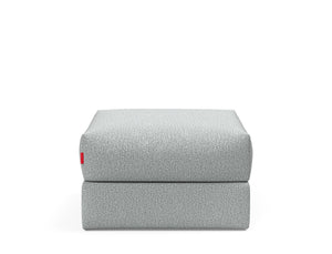 CORNILA OTTOMAN in MELANGE GREY FABRIC 538