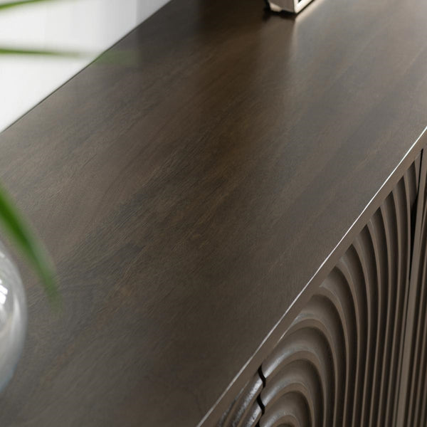 Colson Solid Wood 4Dr Cabinet - Dark Brown
