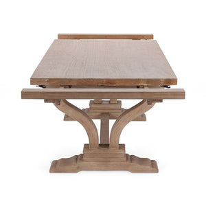 Alexander Solid Wood Extending Dining Table - Distressed Brown