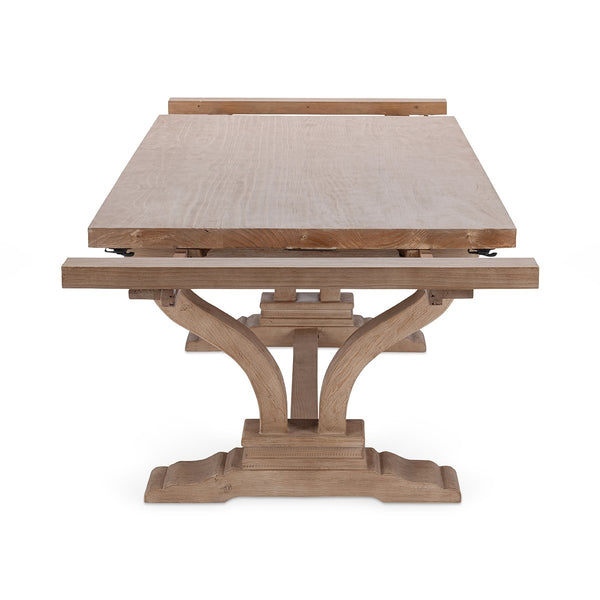 Alexander Solid Wood Extending Dining Table - Distressed Brown
