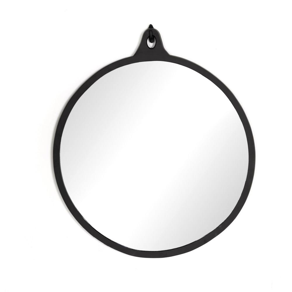 Hyde Round Mirror In Black Aluminum